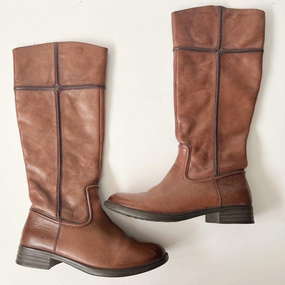 Bussola Equestrian Boots 39 Rust Brown Leather Tall Riding Fall Winter 8.5